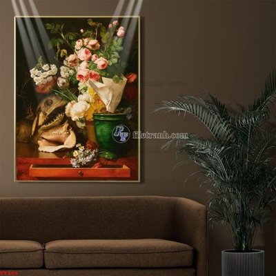 File tranh Tranh tĩnh vật sơn dầu hoa châu âu TV166 (gốc) chủ đề con người