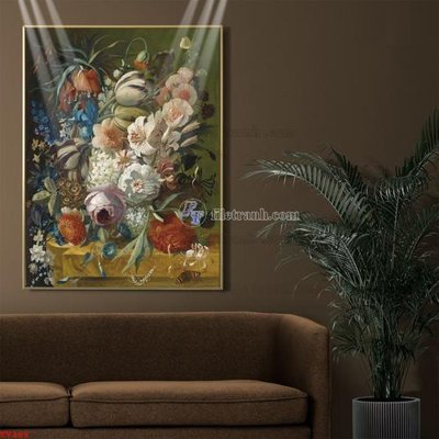 File tranh Tranh tĩnh vật sơn dầu hoa châu âu TV169 (ảnh gốc) in trần xuyên sáng