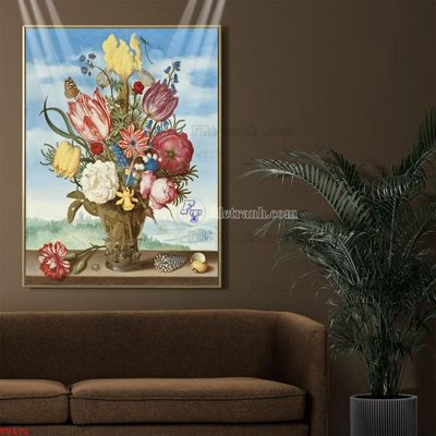 Tải file Tranh tĩnh vật sơn dầu hoa châu âu TV172 (gốc) in trên mọi chất liệu