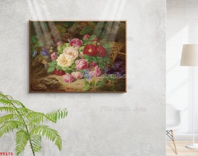 Tải về file tranh gốc Tranh tĩnh vật sơn dầu hoa châu âu TV175 (để in quảng cáo)