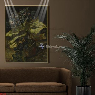 File ảnh Tranh tĩnh vật sơn dầu hoa châu âu TV176 (gốc) in decal dán tường