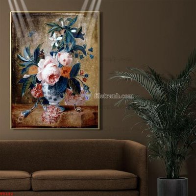 Download file tranh PSD Tranh tĩnh vật sơn dầu hoa châu âu TV182 để chỉnh sửa