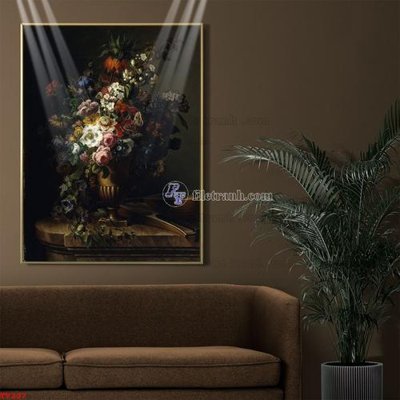 Tải file gốc Tranh tĩnh vật sơn dầu hoa châu âu TV207 (bản PSD) đầy đủ layer