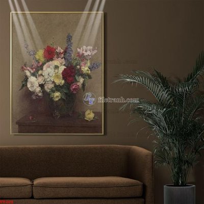 Tải file Tranh tĩnh vật sơn dầu hoa châu âu TV208 (gốc) làm file in ấn