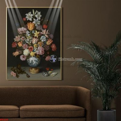 File tranh Tranh tĩnh vật sơn dầu hoa châu âu TV239 (gốc) chủ đề trẻ em