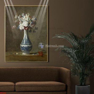File gốc Tranh tĩnh vật sơn dầu hoa châu âu TV241 (cho in ấn) độc quyền