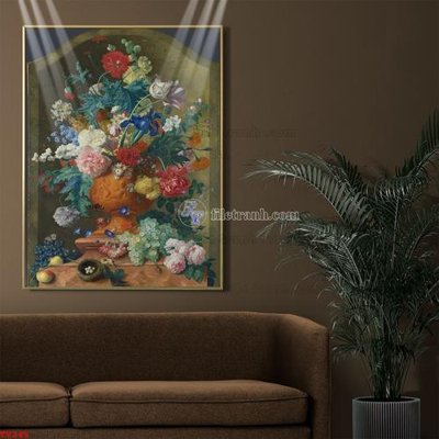 File tranh in tráng gương Tranh tĩnh vật sơn dầu hoa châu âu TV245 (siêu nét)