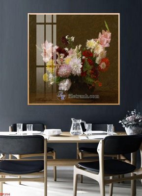 Download file ảnh gốc Tranh tĩnh vật sơn dầu hoa châu âu TV256 để in ấn