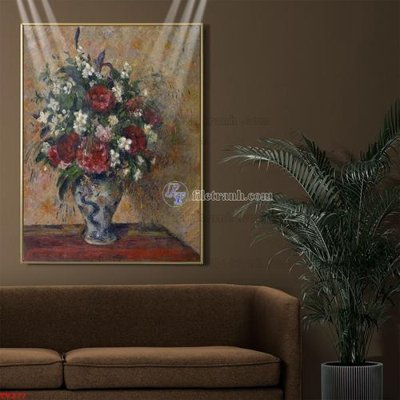 File tranh Tranh tĩnh vật sơn dầu hoa châu âu TV277 (bản gốc) in lụa dán tường