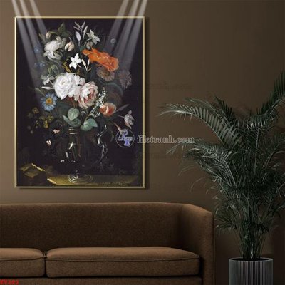 File gốc in ấn Tranh tĩnh vật sơn dầu hoa châu âu TV283 chuẩn màu CMYK
