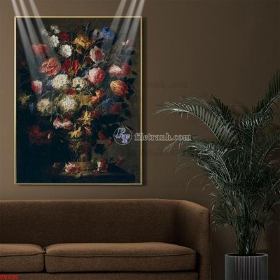 File in ấn chuyên nghiệp Tranh tĩnh vật sơn dầu hoa châu âu TV290 (file gốc)