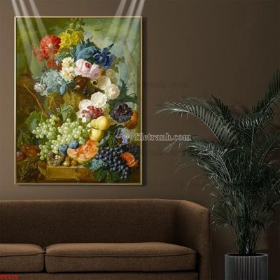File gốc Tranh tĩnh vật sơn dầu hoa châu âu TV315 (chuẩn màu) cho in offset
