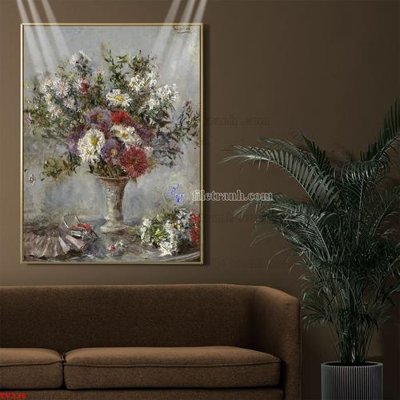 Download file gốc Tranh tĩnh vật sơn dầu hoa châu âu TV336 (in mica) 3D