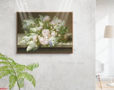 File tranh gốc Tranh tĩnh vật sơn dầu hoa châu âu TV357 (bản quyền) Filetranh.com