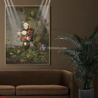 File tranh Tranh tĩnh vật sơn dầu hoa châu âu TV372 (ảnh gốc) độ nét vượt trội
