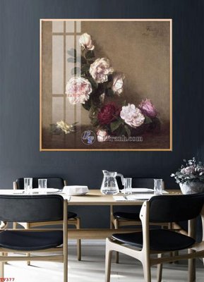 File gốc in ấn Tranh tĩnh vật sơn dầu hoa châu âu TV377 chuẩn màu CMYK