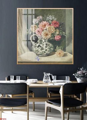 File tranh Tranh tĩnh vật sơn dầu hoa châu âu TV404 (ảnh gốc) in trần 3D
