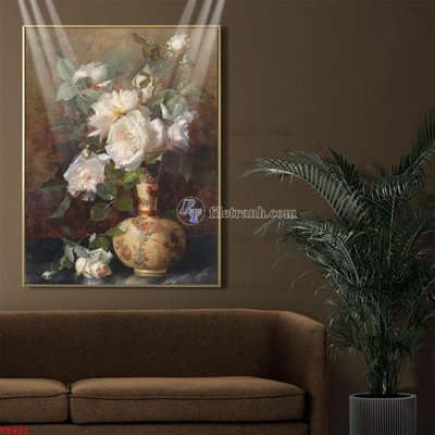 Chi tiết file gốc Tranh tĩnh vật sơn dầu hoa châu âu TV421 (cho in tráng gương)