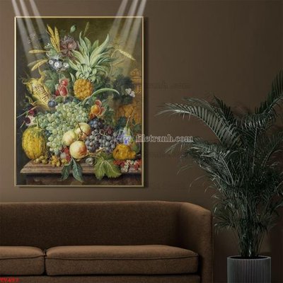 File gốc Tranh tĩnh vật sơn dầu hoa châu âu TV457 (AI/EPS) cho in ấn