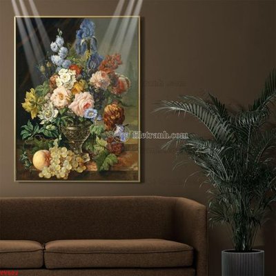 Download file Tranh tĩnh vật sơn dầu hoa châu âu TV502 (chất lượng in ấn)
