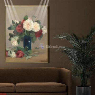 File in ấn chuyên nghiệp Tranh tĩnh vật sơn dầu hoa châu âu TV508 (file gốc)