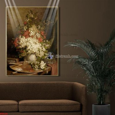 File in ấn chuyên nghiệp Tranh tĩnh vật sơn dầu hoa châu âu TV519 (file gốc)