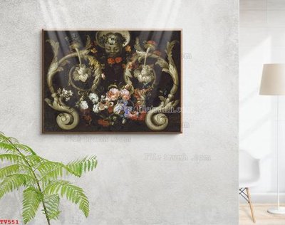 File gốc Tranh tĩnh vật sơn dầu hoa châu âu TV551 (cho in UV) siêu nét