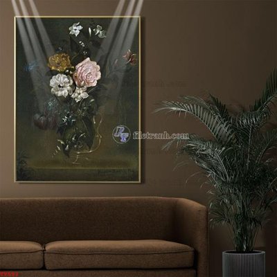 File gốc Tranh tĩnh vật sơn dầu hoa châu âu TV553 (cho in UV) siêu nét