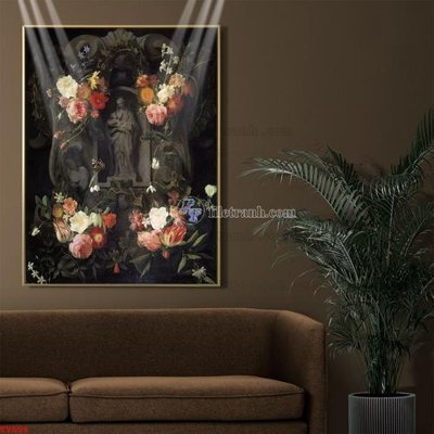 Hình ảnh gốc Tranh tĩnh vật sơn dầu hoa châu âu TV559 (để in khổ lớn)