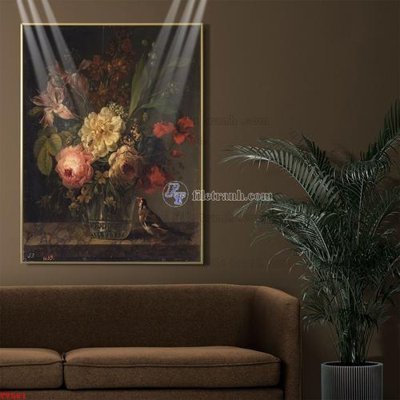 Tải file Tranh tĩnh vật sơn dầu hoa châu âu TV561 (PSD) cho in ấn quảng cáo