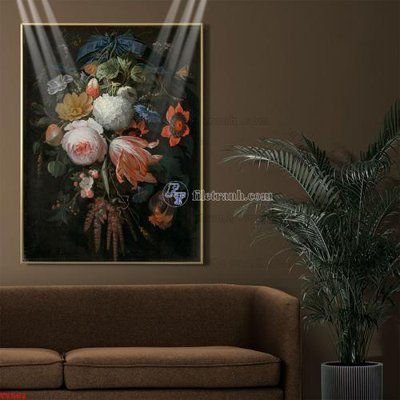 File gốc Tranh tĩnh vật sơn dầu hoa châu âu TV562 (phong cách) cổ điển