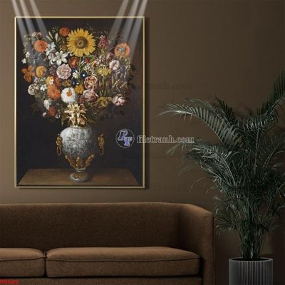 Tải file Tranh tĩnh vật sơn dầu hoa châu âu TV569 (gốc) làm file in ấn