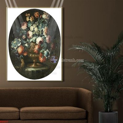 Download file Tranh tĩnh vật sơn dầu hoa châu âu TV577 (chất lượng in ấn)