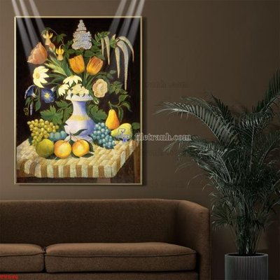 File tranh Tranh tĩnh vật sơn dầu hoa châu âu TV596 (ảnh gốc) in trần xuyên sáng