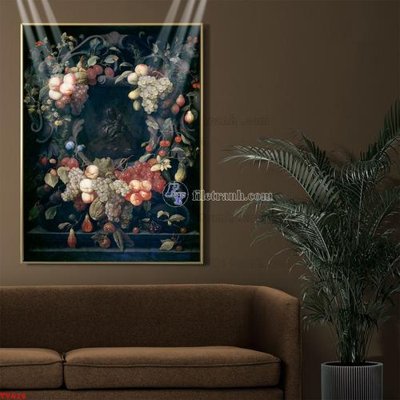 File PSD Tranh tĩnh vật sơn dầu hoa châu âu TV616 (gốc) cho designer