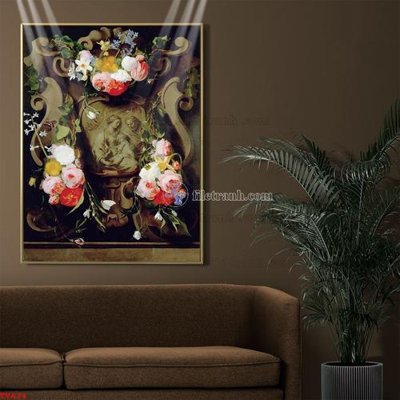 File ảnh gốc Tranh tĩnh vật sơn dầu hoa châu âu TV634 không vỡ nét