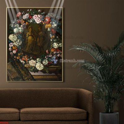 File gốc Tranh tĩnh vật sơn dầu hoa châu âu TV638 (trang trí) phòng trẻ em