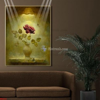 File gốc Tranh tĩnh vật sơn dầu hoa châu âu TV673 (phong cách) châu Âu