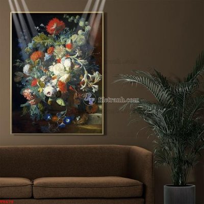 File in trần Tranh tĩnh vật sơn dầu hoa châu âu TV679 (file gốc) chủ đề vũ trụ