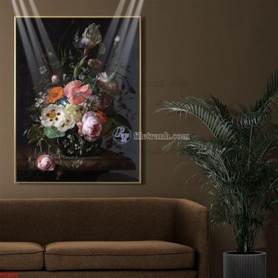 Tải file Tranh tĩnh vật sơn dầu hoa châu âu TV682 (gốc) in nhanh
