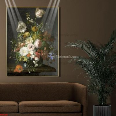File tranh Tranh tĩnh vật sơn dầu hoa châu âu TV688 (gốc) chủ đề trừu tượng