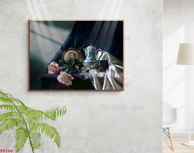 Tải file tranh gốc Tranh tĩnh vật sơn dầu hoa châu âu TV706 chất lượng cao