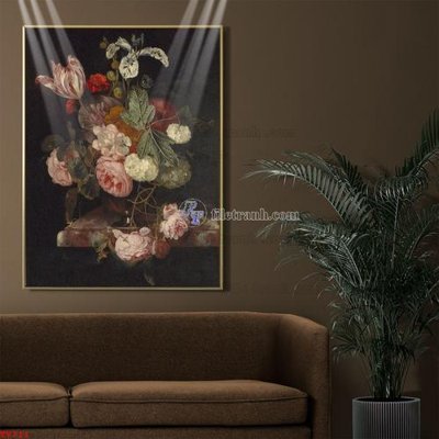 Download file gốc Tranh tĩnh vật sơn dầu hoa châu âu TV711 (độ nét cao)