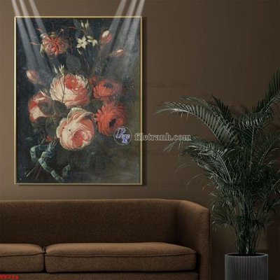 File gốc Tranh tĩnh vật sơn dầu hoa châu âu TV714 (PNG) nền trong suốt