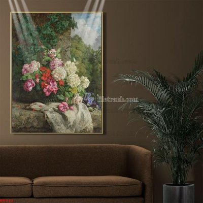 File tranh Tranh tĩnh vật sơn dầu hoa châu âu TV717 (ảnh gốc) độc quyền