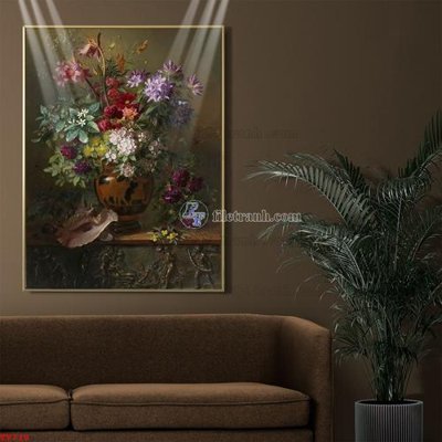 Tải file gốc Tranh tĩnh vật sơn dầu hoa châu âu TV718 dùng cho in ấn