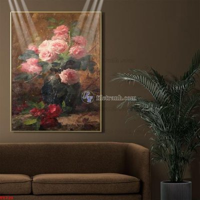 File PSD Tranh tĩnh vật sơn dầu hoa châu âu TV720 (gốc) cho designer
