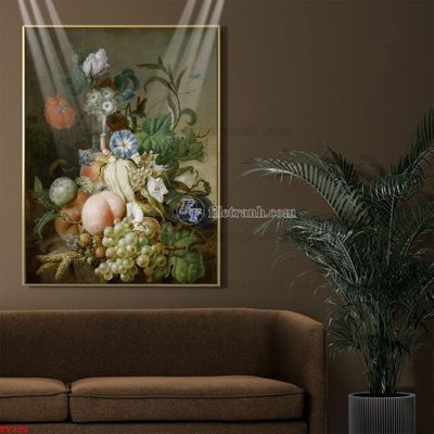 File tranh gốc Tranh tĩnh vật sơn dầu hoa châu âu TV725 (sắc nét từng chi tiết)