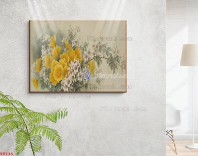 Mua file ảnh gốc Tranh tĩnh vật sơn dầu hoa châu âu TV735 (chất lượng cao)