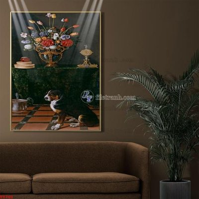 Tải file Tranh tĩnh vật sơn dầu hoa châu âu TV760 (gốc) chủ đề tâm linh